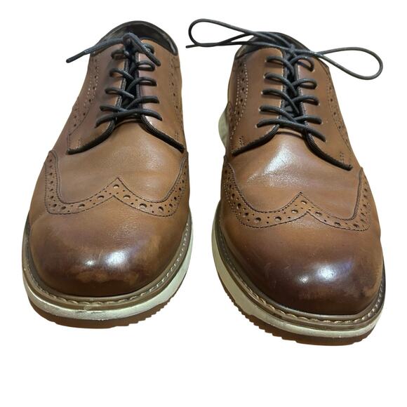 Vince Camuto Brown Leather Dress Shoes Men\'s 10.5 Professional Oxfords Academia